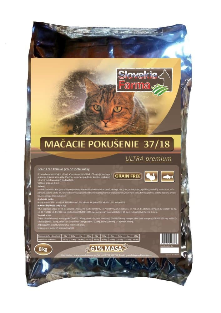 Ultra prémiové granule pro kočky SlovakiaFarma Mačacie pokušenie - 37/18 - 1 kg - náhled 2