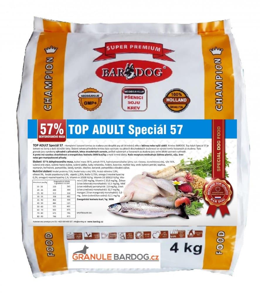 Granule Bardog Lisované granule BARDOG TOP ADULT Speciál 57 - 1 kg - náhled 3