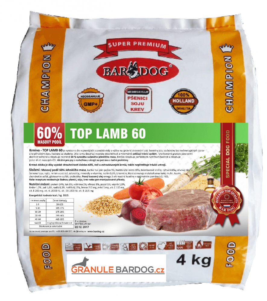 Granule Bardog Lisované granule za studena Top Lamb 60 - 1 kg - náhled 3