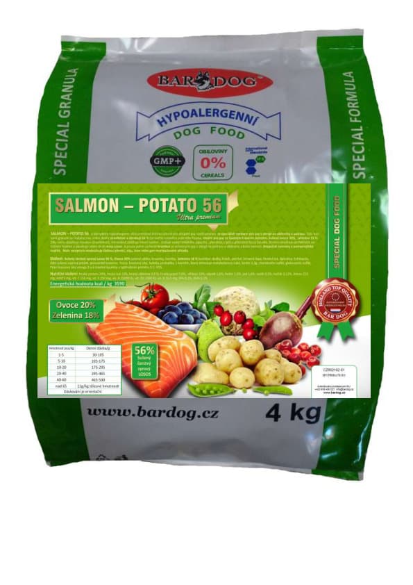 Granule Bardog Lisované granule za studena Salmon Potato 56 - 1 kg - náhled 3