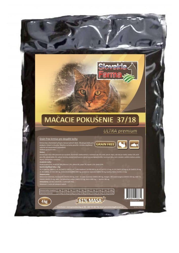 Ultra prémiové granule pro kočky SlovakiaFarma Mačacie pokušenie - 37/18 - 1 kg - náhled 3