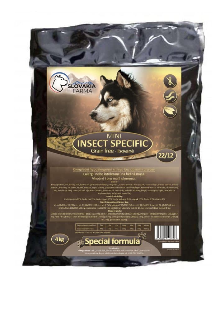 Lisované hypoalergenní Granule Slovakia Farma - Insect Specific - Mini - 1 kg - náhled 3