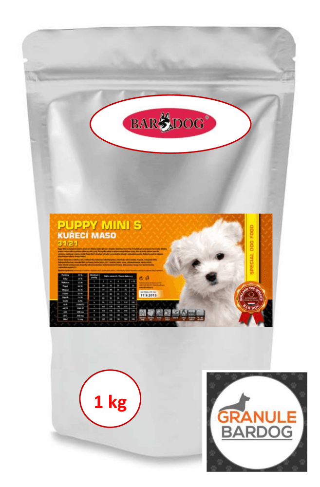 Bardog Super premiové granule Puppy Mini S 31/21