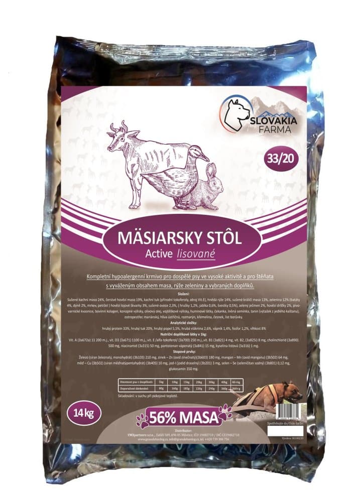 Lisované hypoalergenní Granule Slovakia Farma - Mäsiarsky stôl 33/20 - 1 kg - náhled 4
