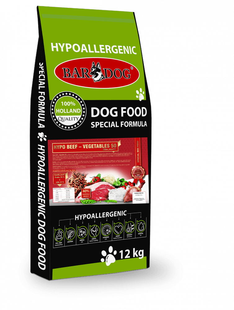 Granule Bardog Lisované granule za studena HYPO BEEF – VEGETABLES 50 - 1 kg - náhled 2