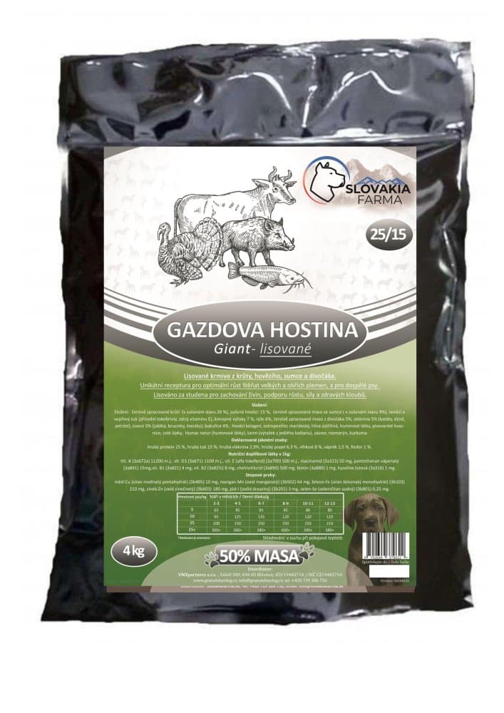 Gazdova hostina 25/15 – lisované granule SlovakiaFarma pro velká plemena - 1 kg - náhled 3