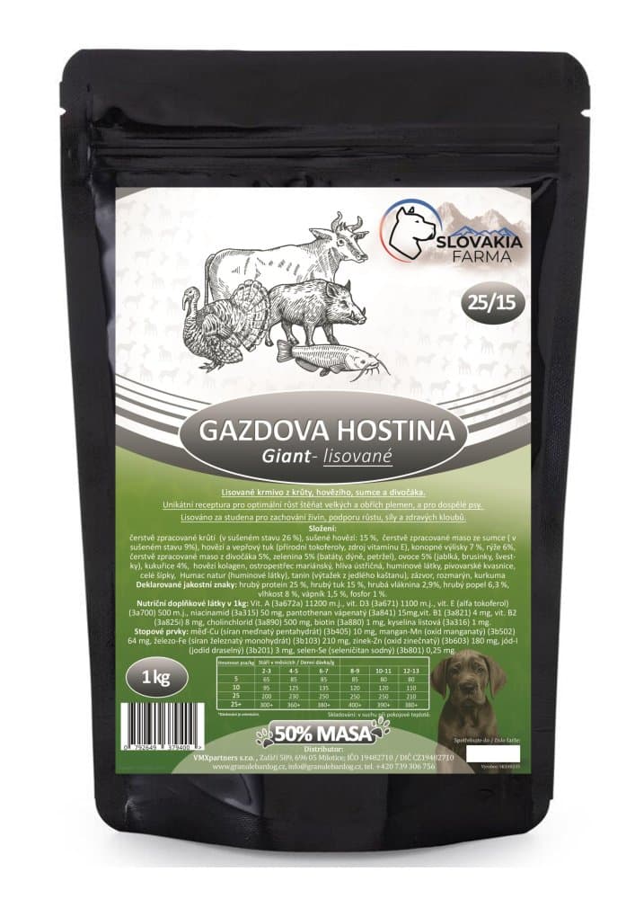 Gazdova hostina 25/15 – lisované granule SlovakiaFarma pro velká plemena