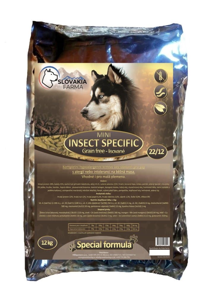 Lisované hypoalergenní Granule Slovakia Farma - Insect Specific - Mini - 1 kg - náhled 2