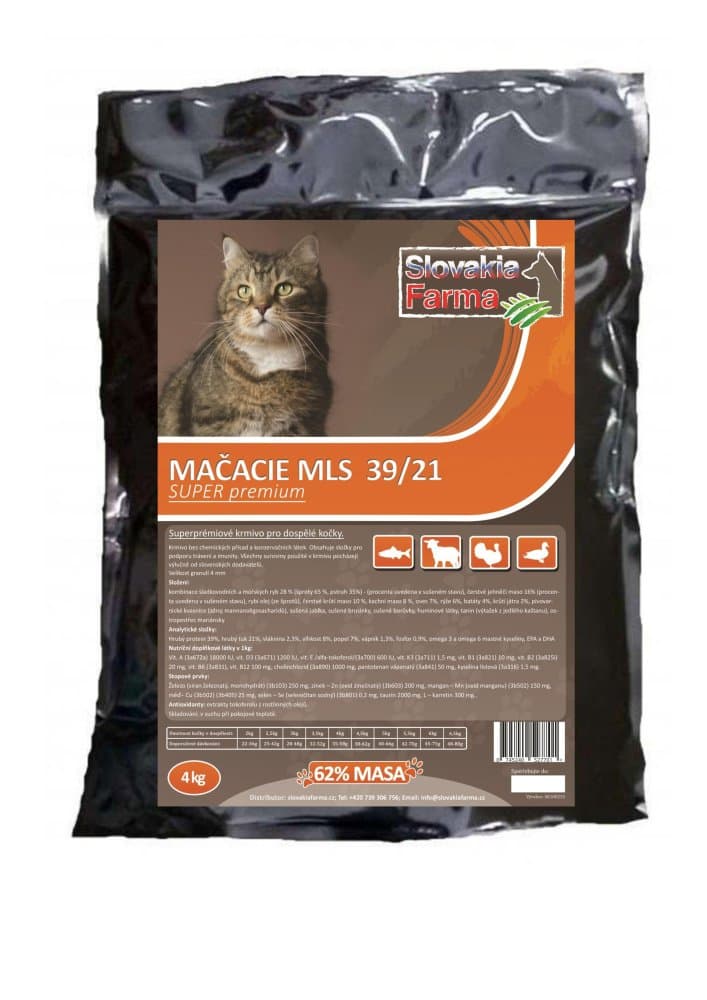 Super prémiové granule pro kočky SlovakiaFarma Mačacie mls - 39/21 - 1 kg - náhled 3