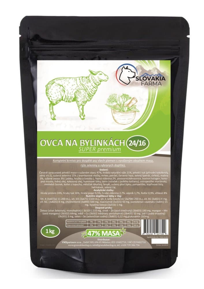 Hypoalergenní Granule Slovakia Farma - Ovca na bylinkách 24/16 -