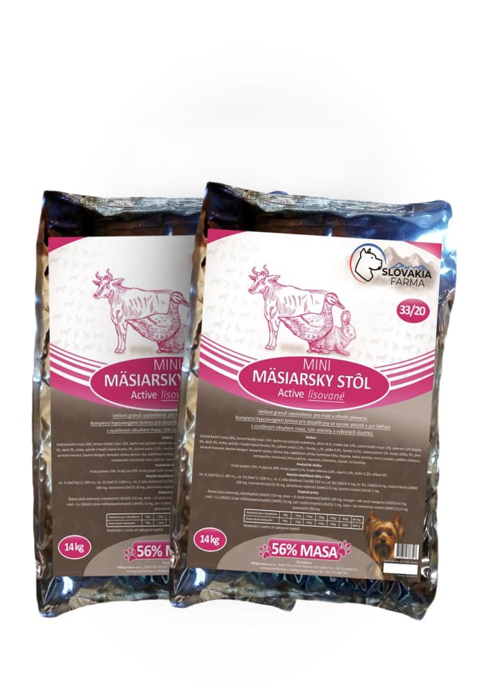 Lisované hypoalergenní Granule Slovakia Farma - Mäsiarsky stôl MINI 33/20 - 1 kg - náhled 2