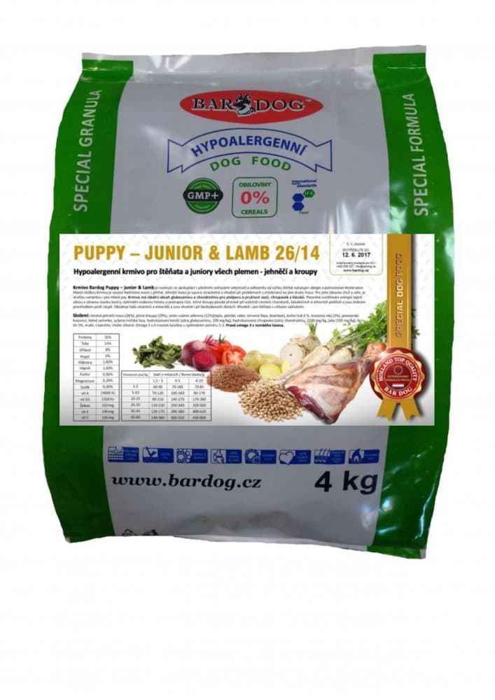 Granule Bardog Hypoalergenní granule Puppy Junior Lamb 26/14 - 1 kg - náhled 3