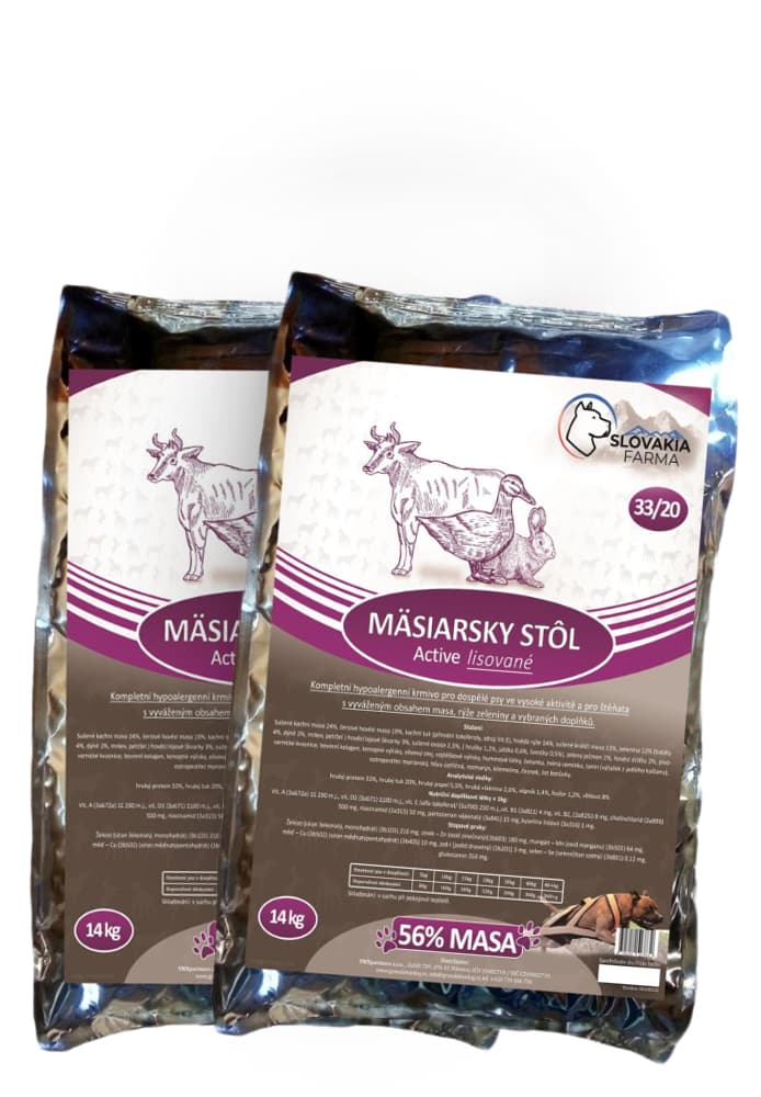 Lisované hypoalergenní Granule Slovakia Farma - Mäsiarsky stôl 33/20 - 1 kg - náhled 2