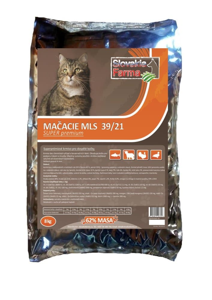 Super prémiové granule pro kočky SlovakiaFarma Mačacie mls - 39/21 - 1 kg - náhled 2
