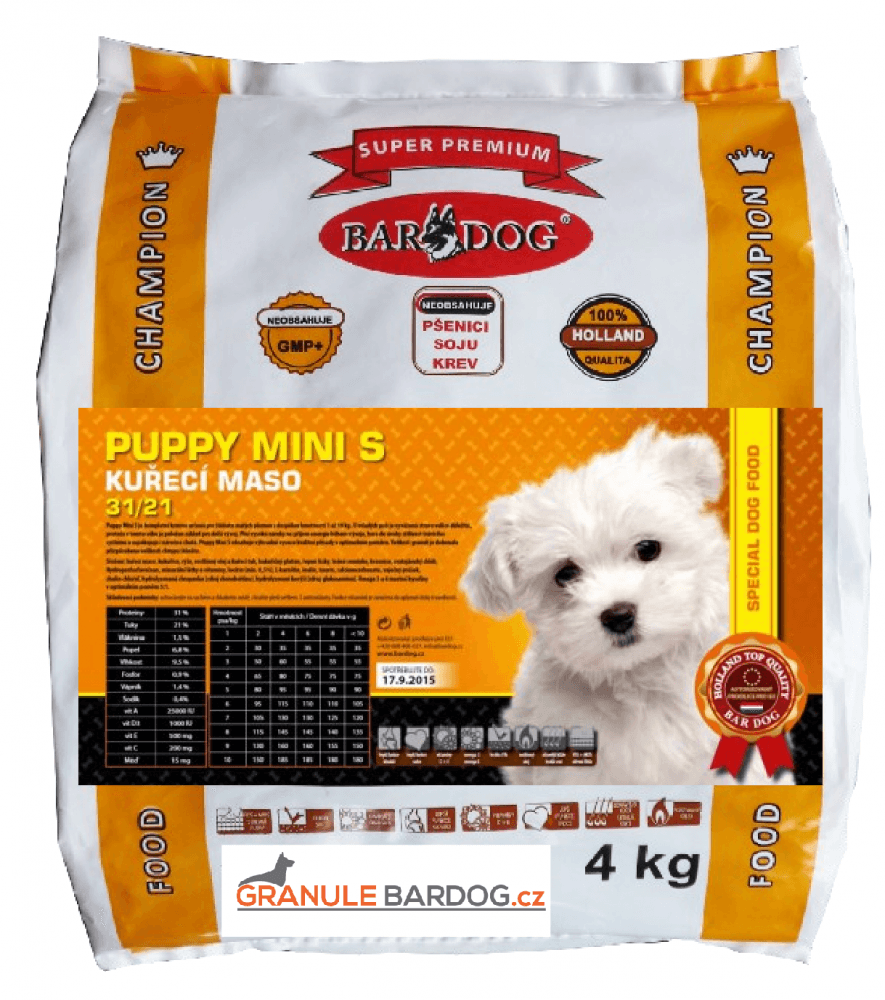 Granule Bardog Super premiové granule Puppy Mini S 31/21 - 1 kg - náhled 3