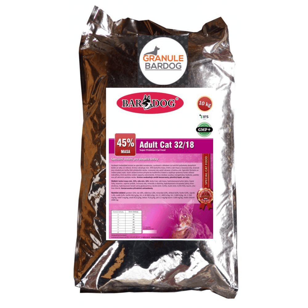 Granule Bardog Super prémiové krmivo pro kočky Cat Adult 32/18 - 1 kg - náhled 2