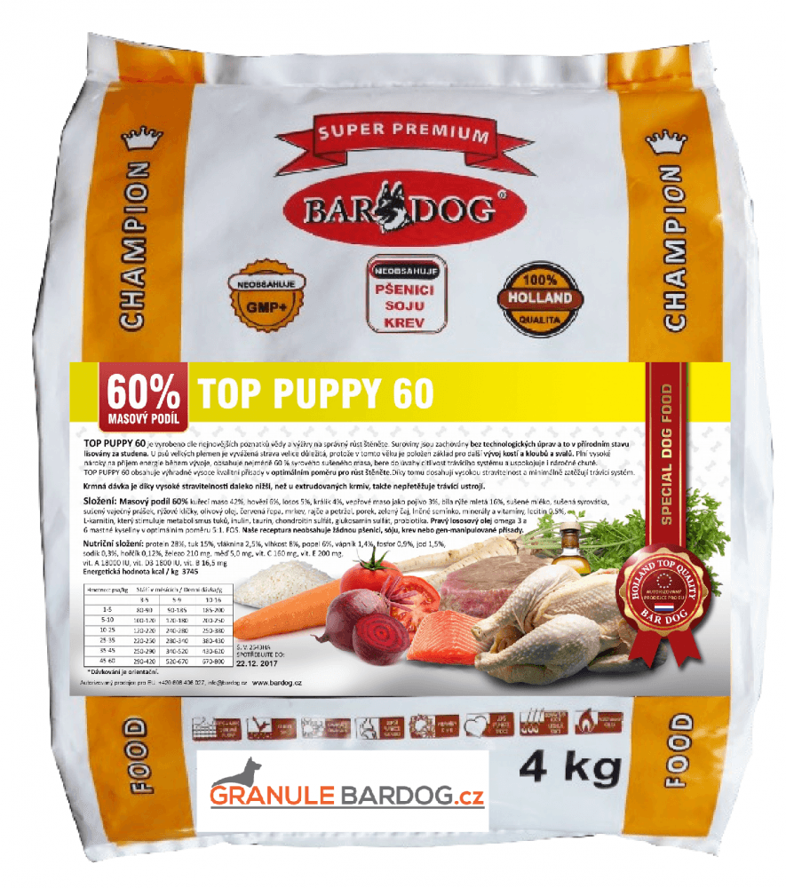 Granule Bardog Lisované granule za studena Top Puppy 60 - 1 kg - náhled 3