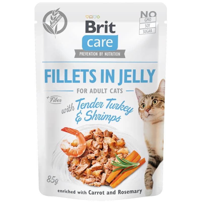 Brit Care Fillets in Jelly with Tender Turkey/Shrimps - 85g