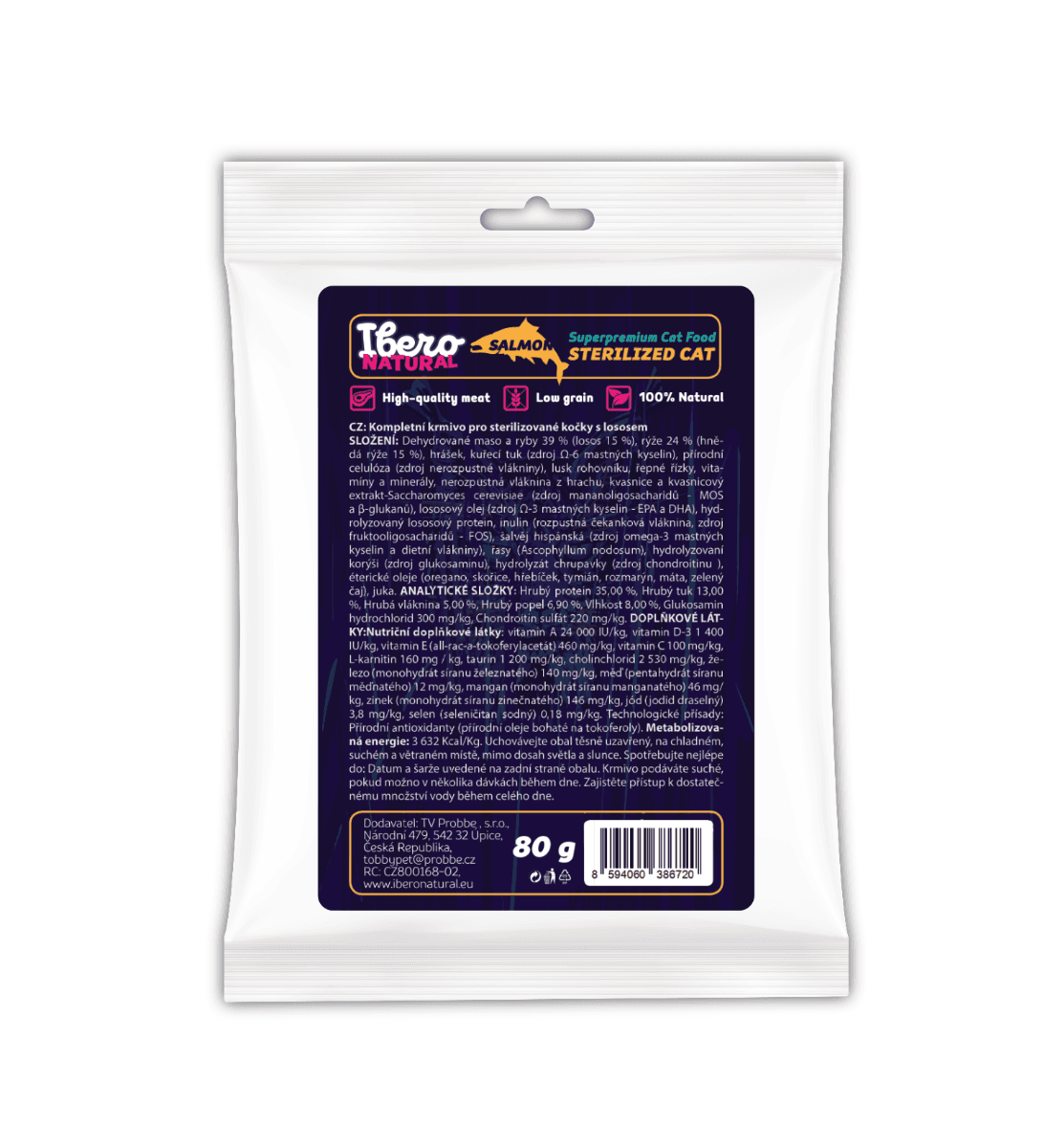 Vzorek - Ibero Natural Cat Sterilized Salmon - 80g