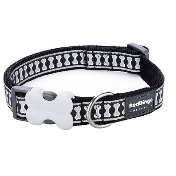 RedDingo Obojek Reflective Bones - 15mm/24 až 36cm