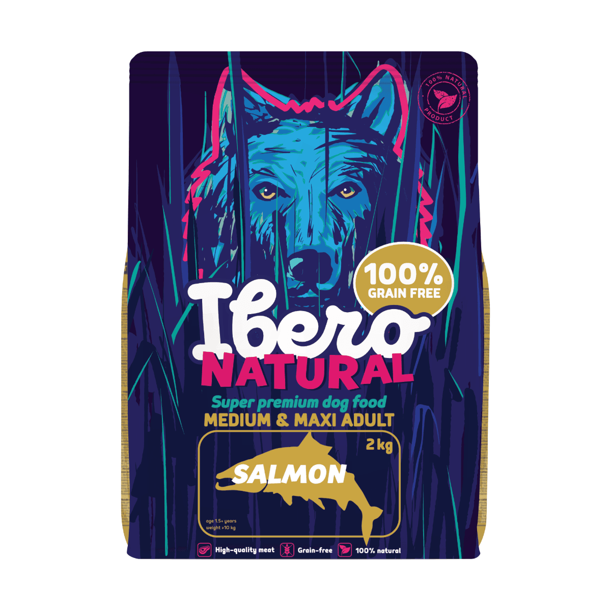Ibero Grain Free Dog Medium & Maxi Adult Salmon - 2kg