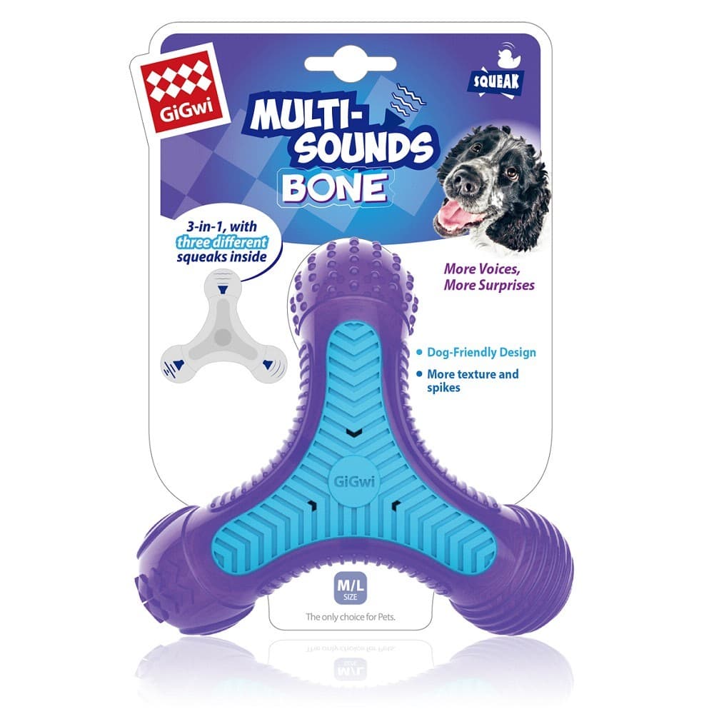 GiGwi Multi-Sounds Bone, 16x14cm - náhled 3