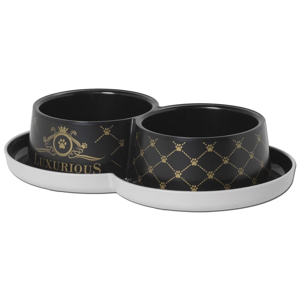 Moderna Luxurious dvojmiska černá, 2x350 ml
