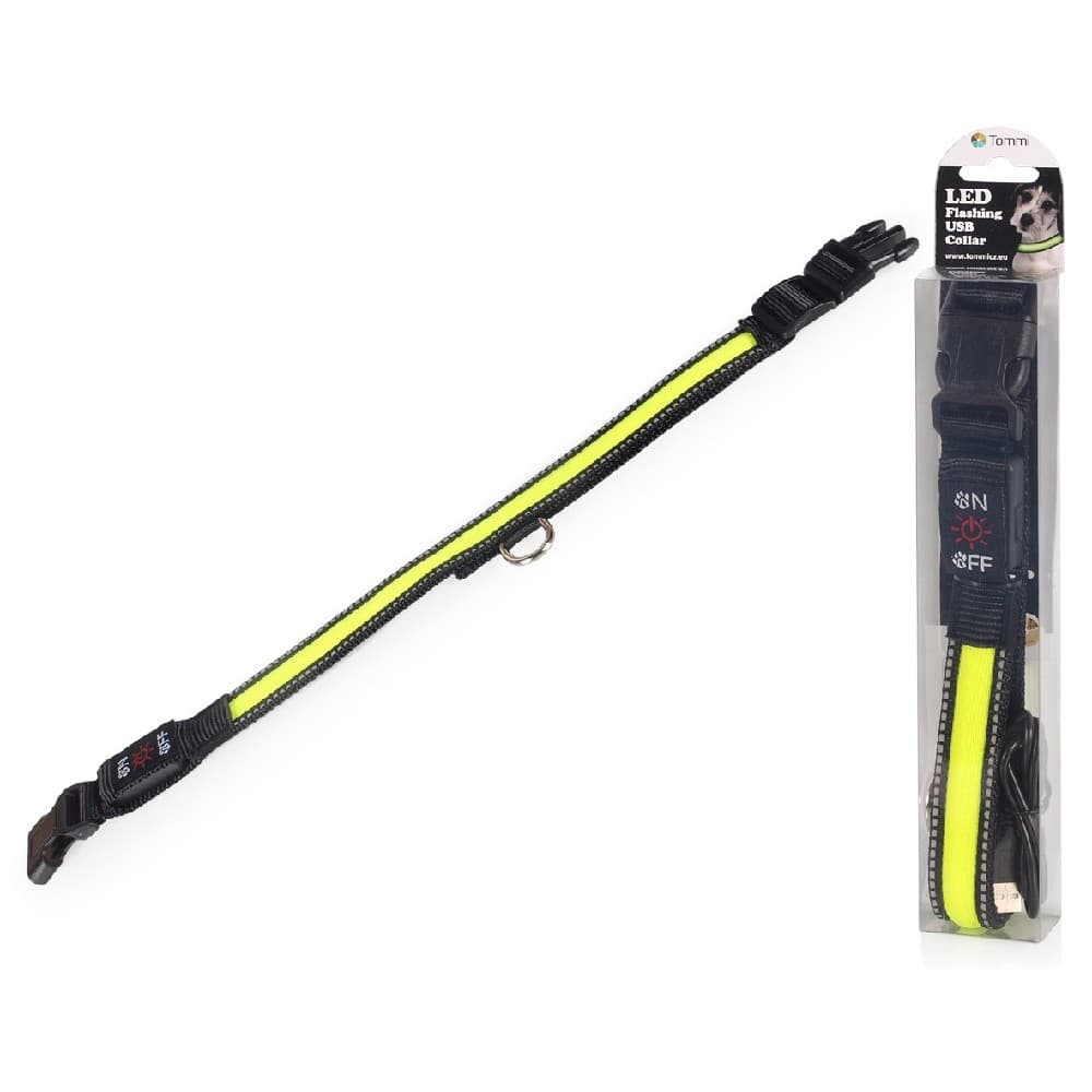 LED obojek dobíjecí USB, 50-60cm, zelený - náhled 2