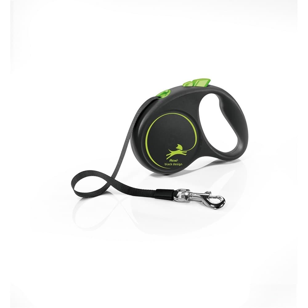 Flexi Black Design S pásek 5m/15kg zelená