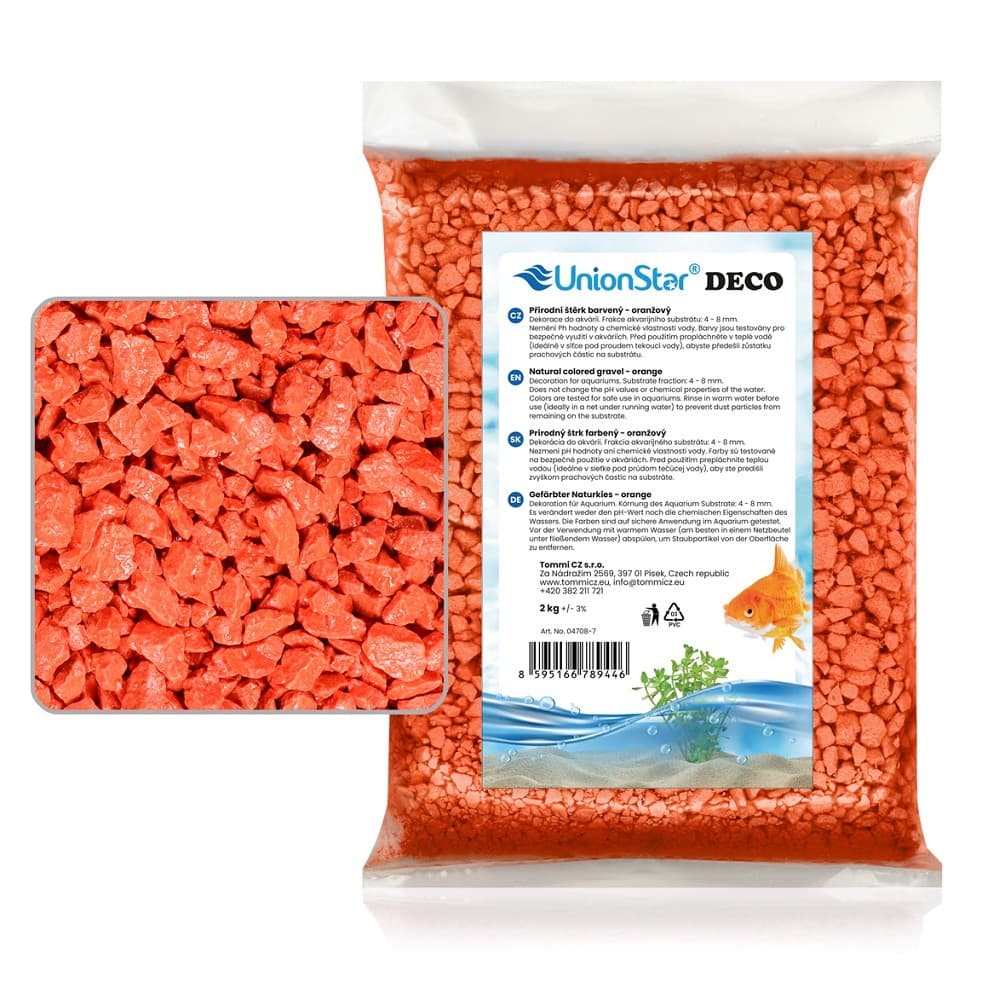 Akvarijní štěrk oranžový 2 kg DECO