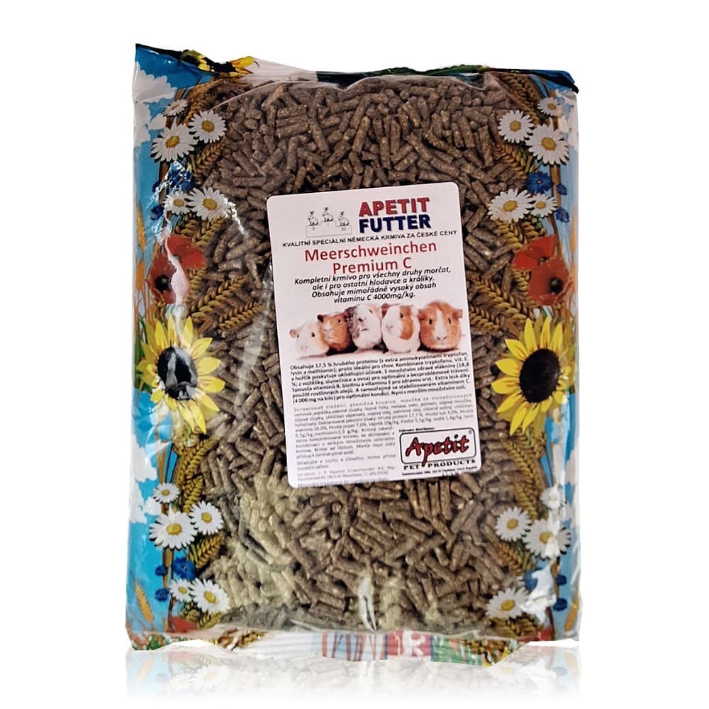 Krmivo pro morčata Apetit BF granule + vit.C, 6 x 800g, cena za 1ks