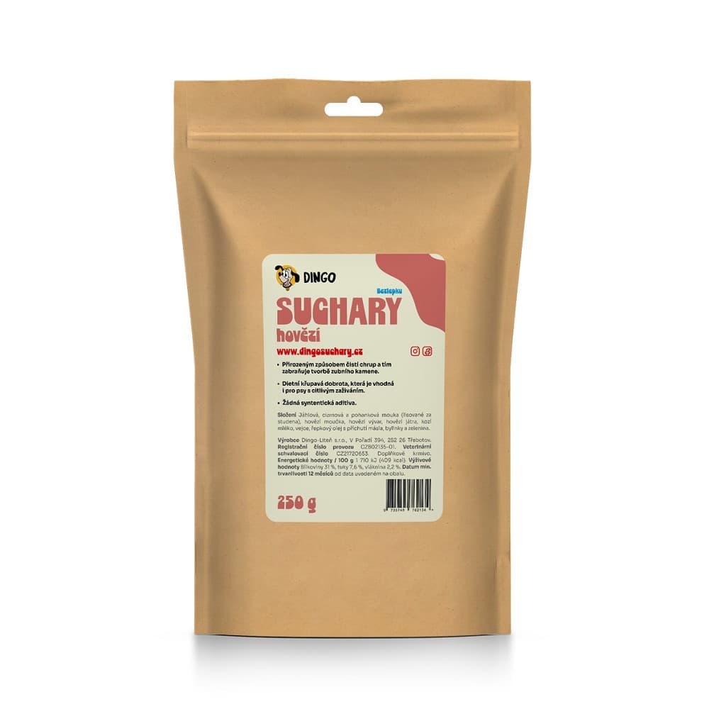 DINGO suchary hovězí bezlepkové, 250g - náhled 3