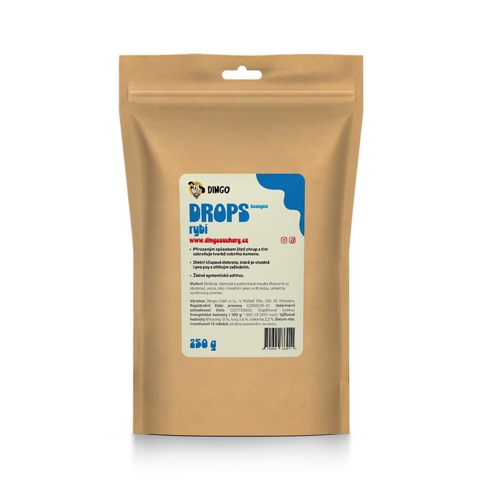 DINGO drops rybí bezlepkové, 250g - náhled 3