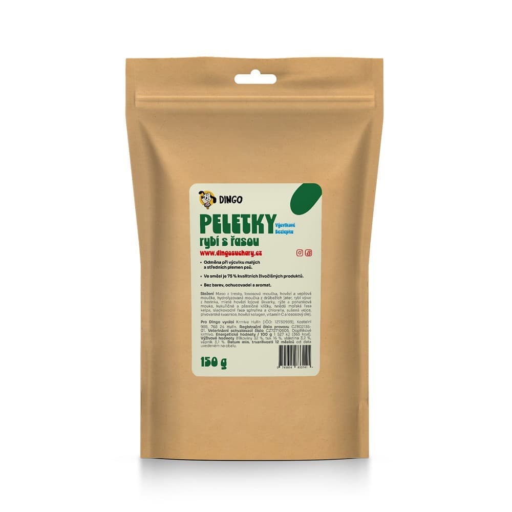 DINGO peletky ryba s řasou, 150g - náhled 3