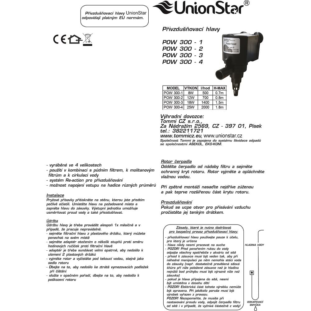UnionStar - přivzdušňovací hlava POW 300-3 - náhled 2