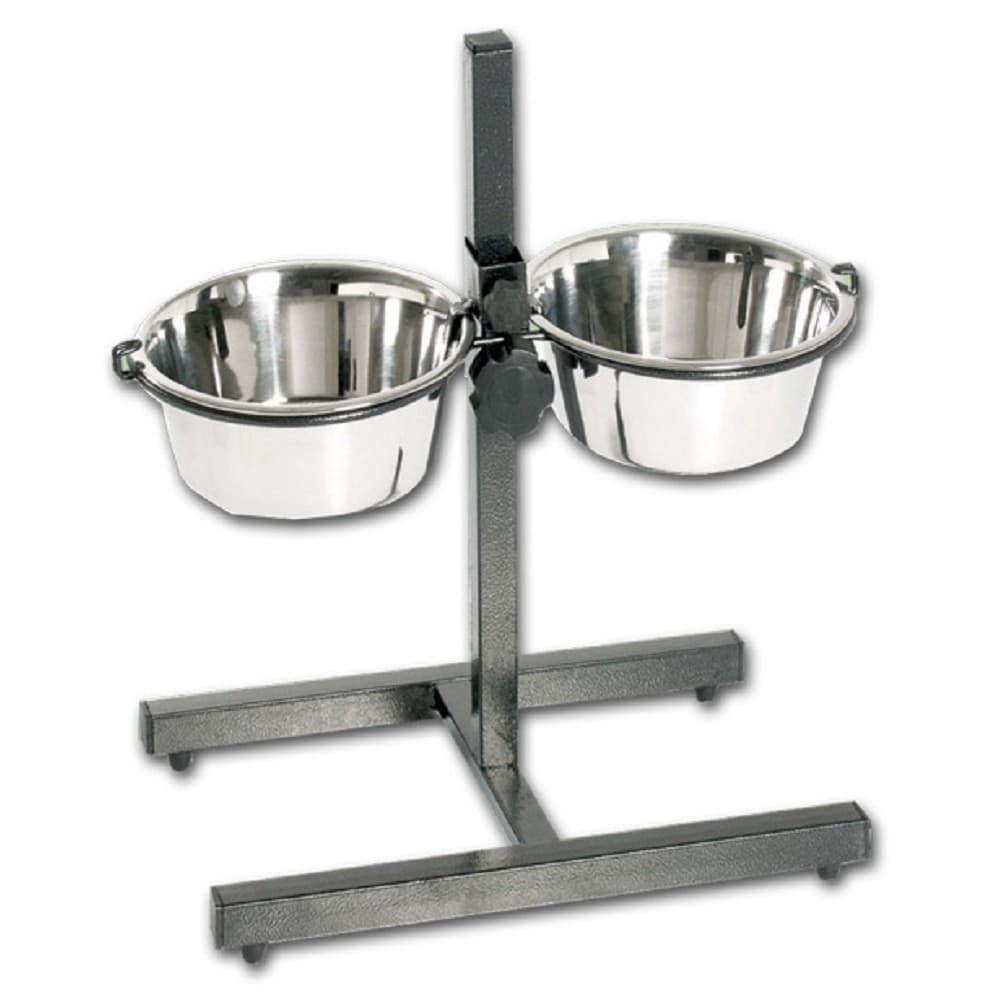 Nerezová dvoj-miska pro psy + stojan, 2 x 4l - misky pro psy