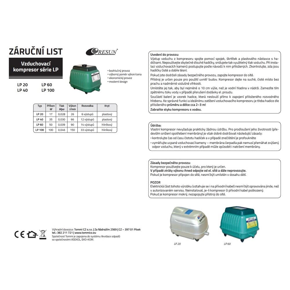 Resun membránový kompresor LP 100, 100W - náhled 3