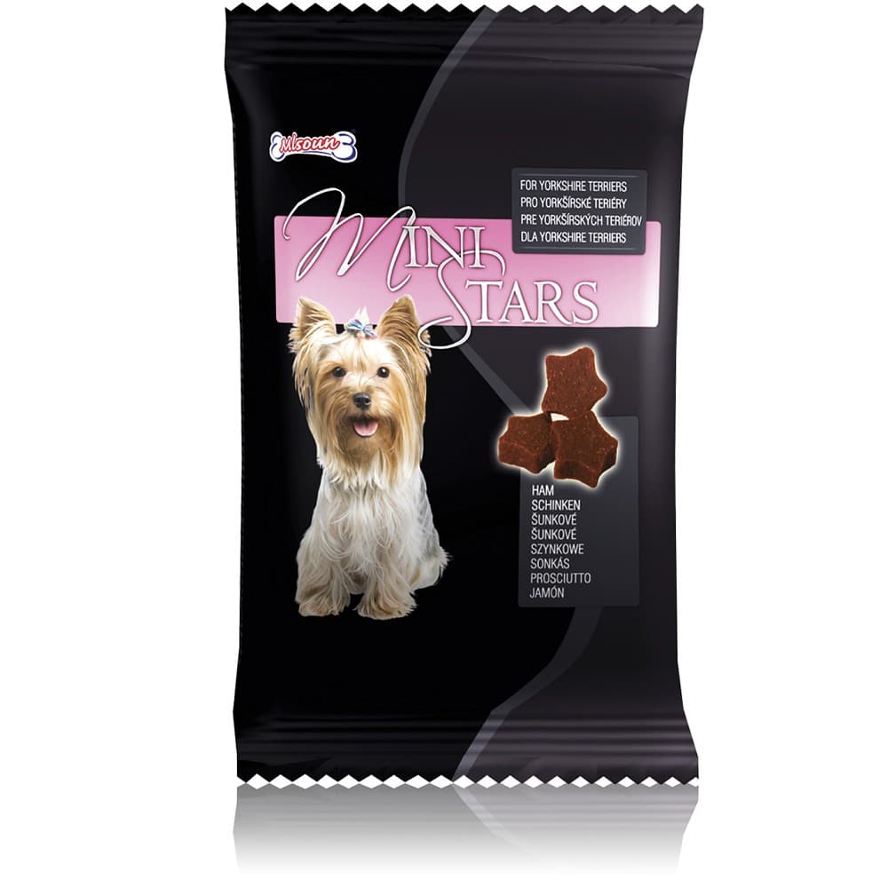 Mlsoun Mini Stars, šunkové doplňkové krmivo pro psy, 50g - pamlsky pro psy