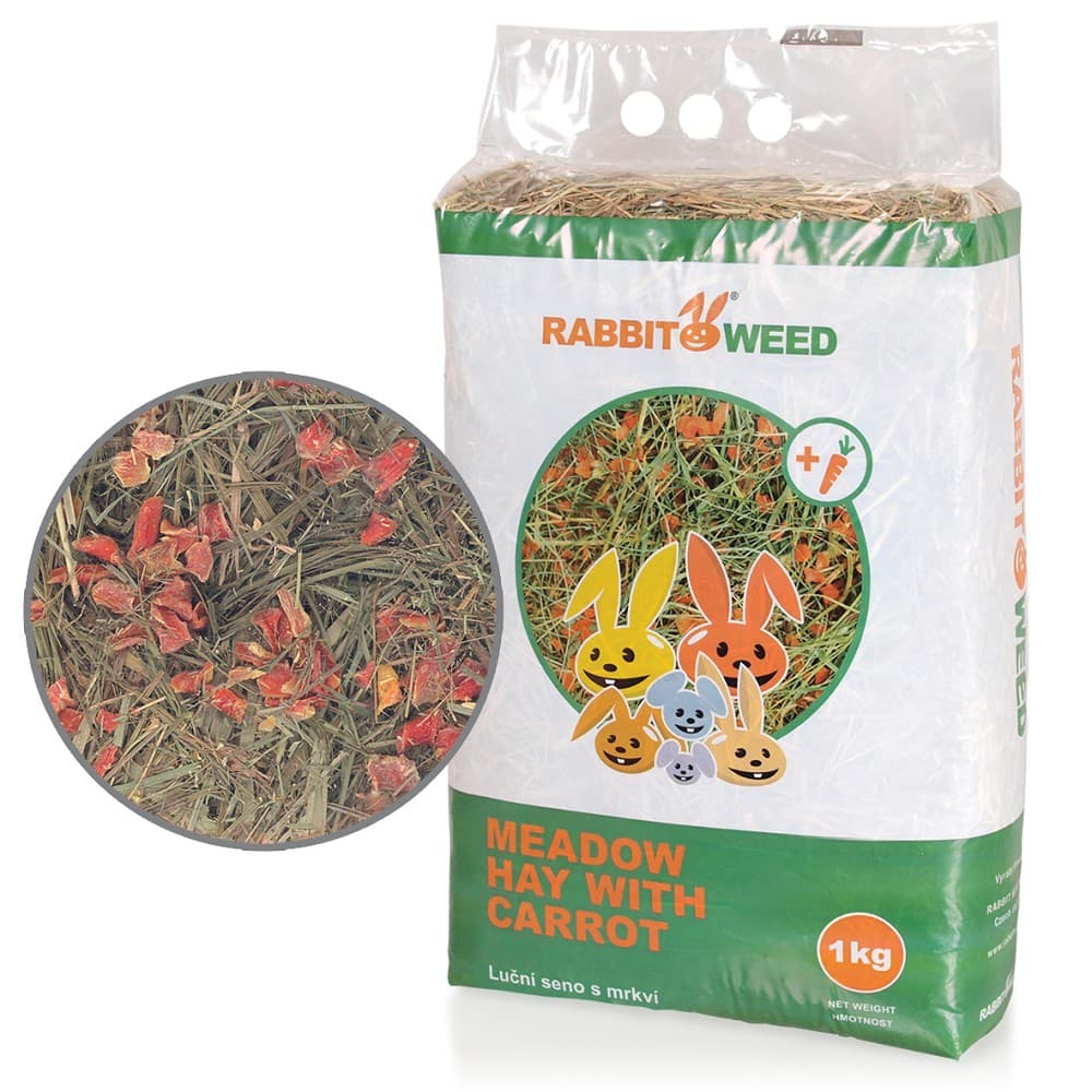 Rabbit Weed seno luční s mrkví, 4x 1kg, cena za 1ks