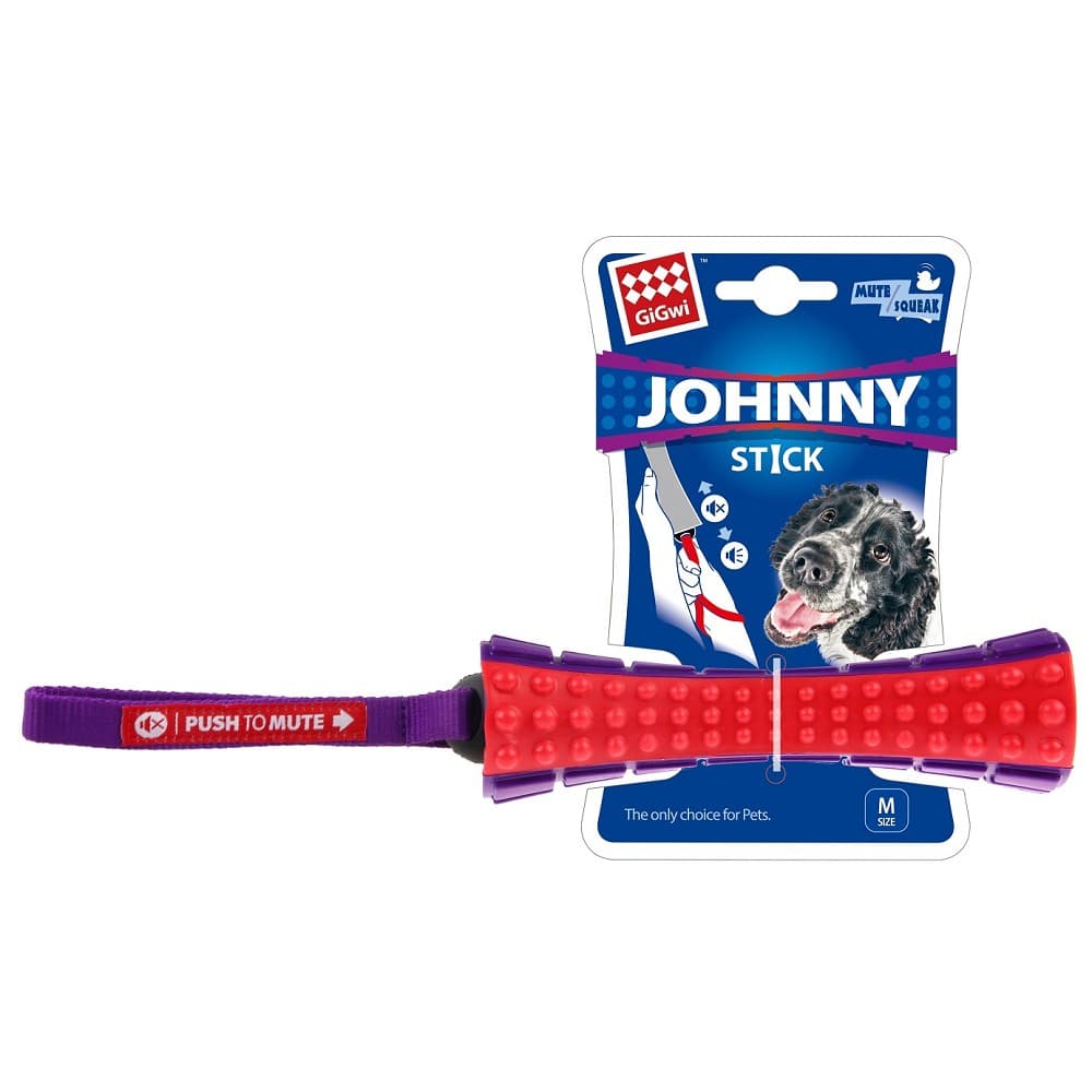 GiGwi Johnny Stick aport zvukový červeno/purpurový