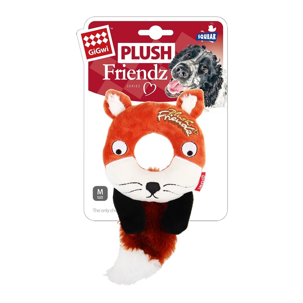 GiGwi Plush Friendz liška s gum. kroužkem