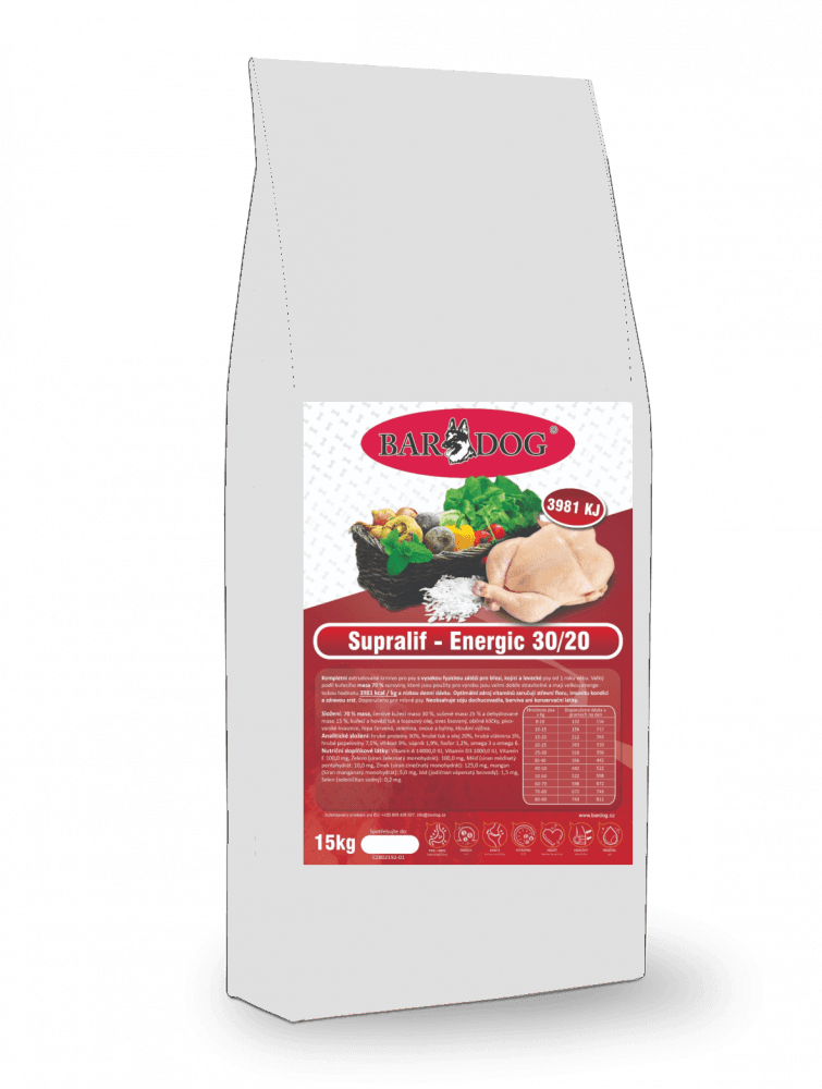 Granule Bardog Supralif - energic 30/20 - 15 kg
