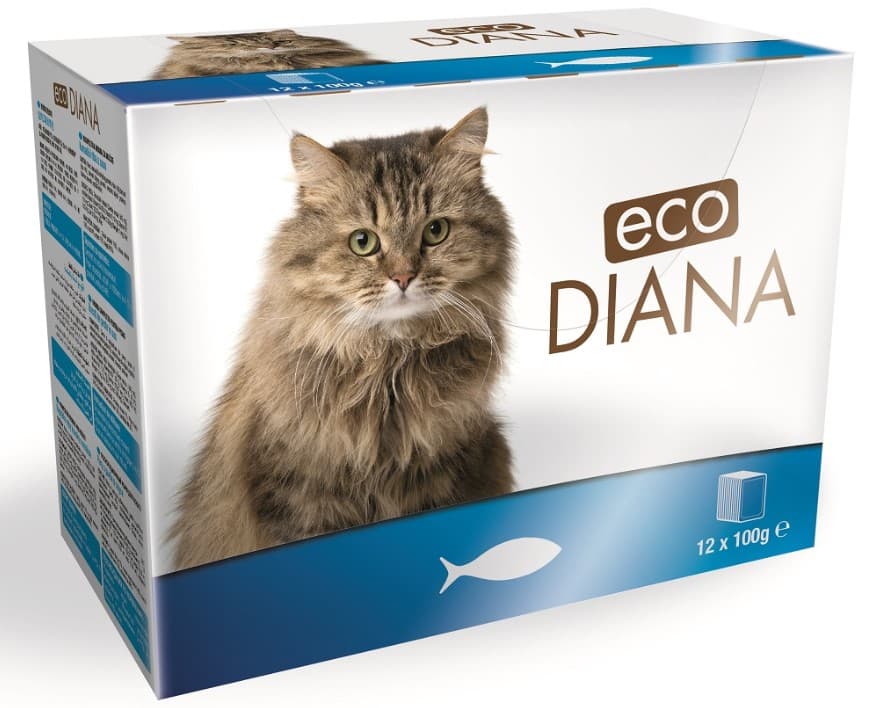 Diana Eco kapsičky pro kočky rybí kousky v omáčce 12×100 g