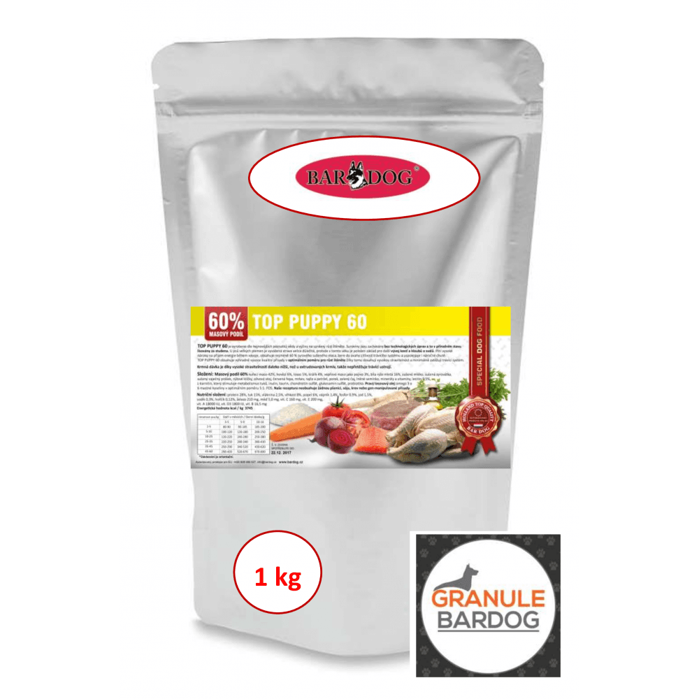 Granule Bardog Lisované granule za studena Top Puppy 60 -