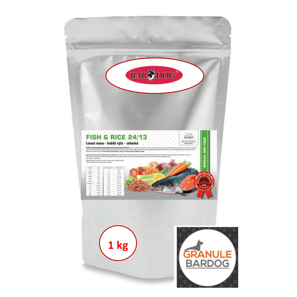 Granule Bardog Hypoalergenní granule Fish rice 24/13