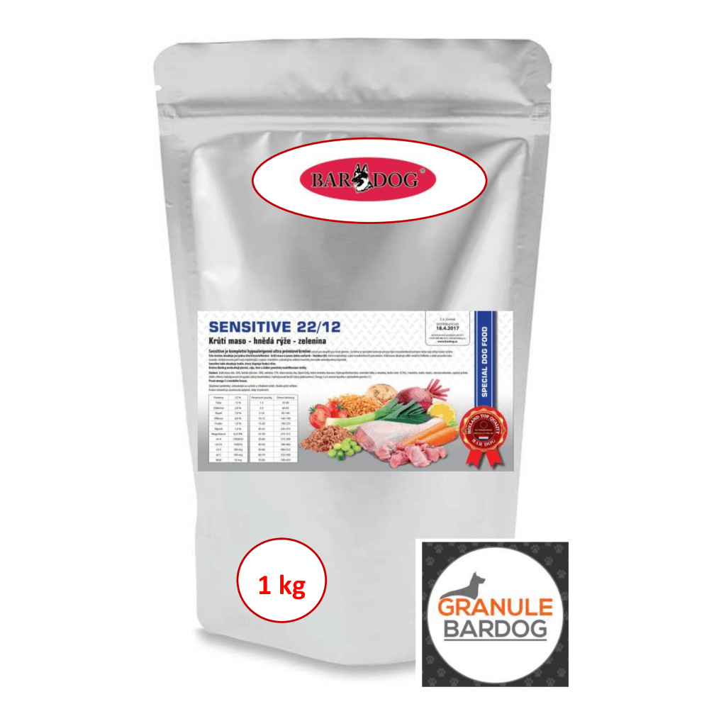 Granule Bardog Hypoalergenní granule Sensitive 22/12 -