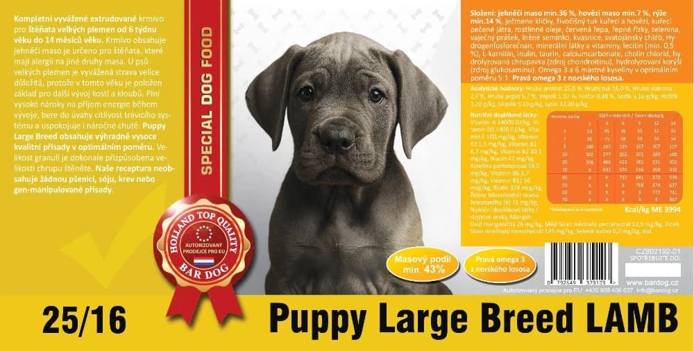 Bardog Puppy Large-Breed Lamb