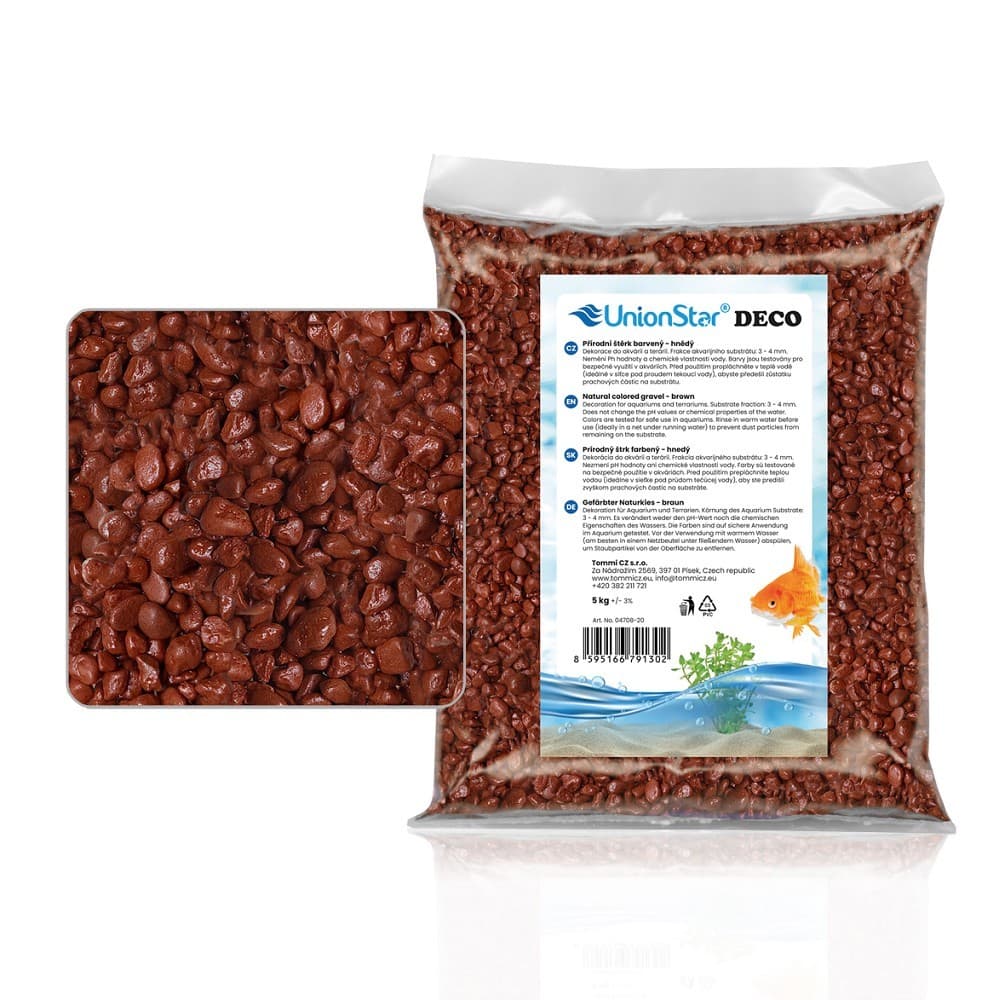 Akvarijní a terarijní štěrk hnědý 2 kg DECO